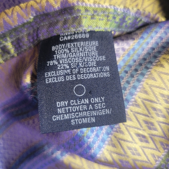 Robert Graham Limited Edition Mens Large Geometric Stripe Purple Silk 268/540 - Picture 9 of 12